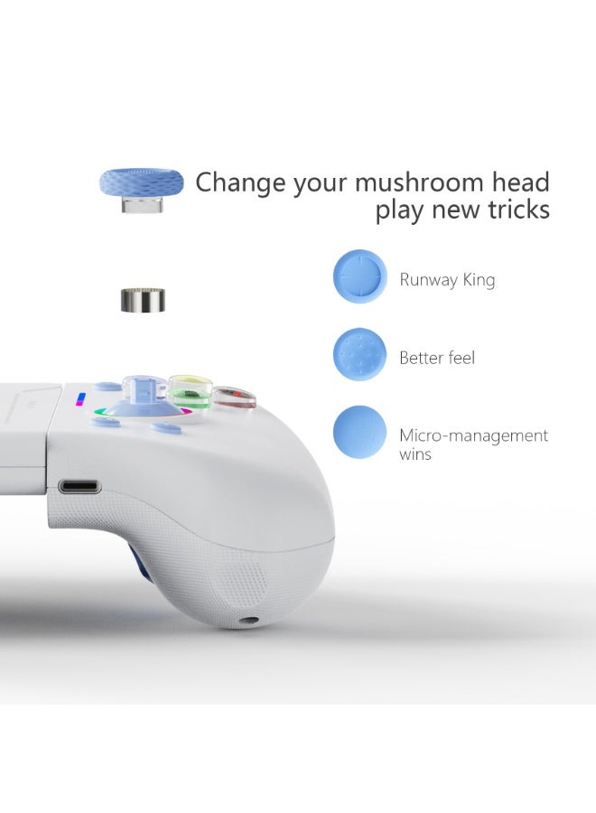 LinYuvo وحدة تحكم الألعاب بلوتوث Classic Joypad LinYuvo KS42 لجهاز Switch وSwitch Lite وSwitch OLED مع إضاءة RGB ملونة، عصا تحكم معدنية، جيروسكوب بستة محاور، وظيفة توربو، اهتزاز مزدوج قابل للتعديل، وظيفة قابلة للبرمجة، وظيفة انفجار توربو، بطارية 1000 مللي أمبير، أزرار كتف سيليكون كلاسيكية، نمط ماسي مضاد للانزلاق - Image 4